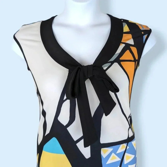🍁Vintage Diamond Tea Colourful Abstract Dress - Picture 3 of 6